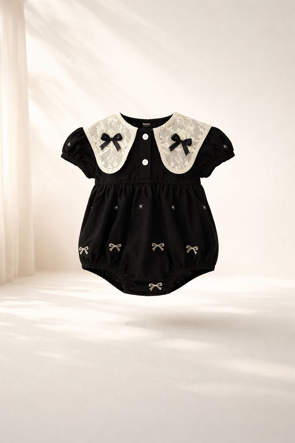 Midnight Bow Romper